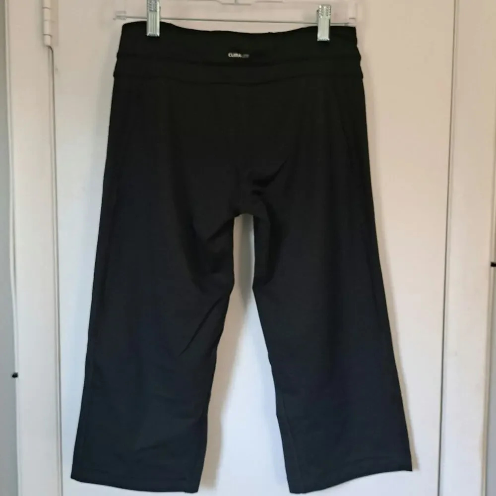 Adidas Climalite Cropped Black Wide Leg Athletic Pants Women's Small - Picture 2 of 6